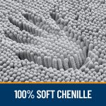 Buganda Bathroom Rugs 30x20, Quick Dry Machine Washable Chenille Bath Mats with Rubber Backing, Grey - Image 68