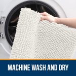 Buganda Bathroom Rugs 30x20, Quick Dry Machine Washable Chenille Bath Mats with Rubber Backing, Grey - Image 23