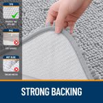 Buganda Bathroom Rugs 30x20, Quick Dry Machine Washable Chenille Bath Mats with Rubber Backing, Grey - Image 72