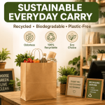 100 Pack Paper Kraft Paper Bags,Heavy Duty Large Grocery Brown Bag,14x10.5x6.5 Inch Bags for Storage,Take out,Shopping,Sacks - Image 10