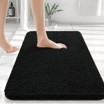 Buganda Bathroom Rugs 30x20, Quick Dry Machine Washable Chenille Bath Mats with Rubber Backing, Grey - Image 50