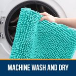 Buganda Bathroom Rugs 30x20, Quick Dry Machine Washable Chenille Bath Mats with Rubber Backing, Grey - Image 95