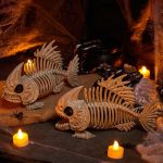 Joyfy Halloween Skeleton Fish Skeleton Halloween Decor,Plastic Skeleton with LED Eye for Halloween Decoration Outdoor Haunted House Party - Image 15