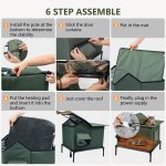 YUWENUS Heated Outdoor Cat House with Heated Pad and Escape Door for Outdoor Weatherproof Cat Shelter Insulated Outdoor Cat House,Green,Small - Image 9
